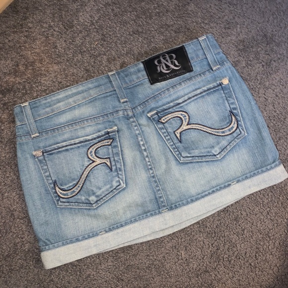 Rock & Republic Mini Skirt Size 25 Millennium Blue